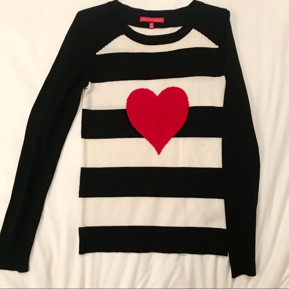 Saks Fifth Avenue heart sweater